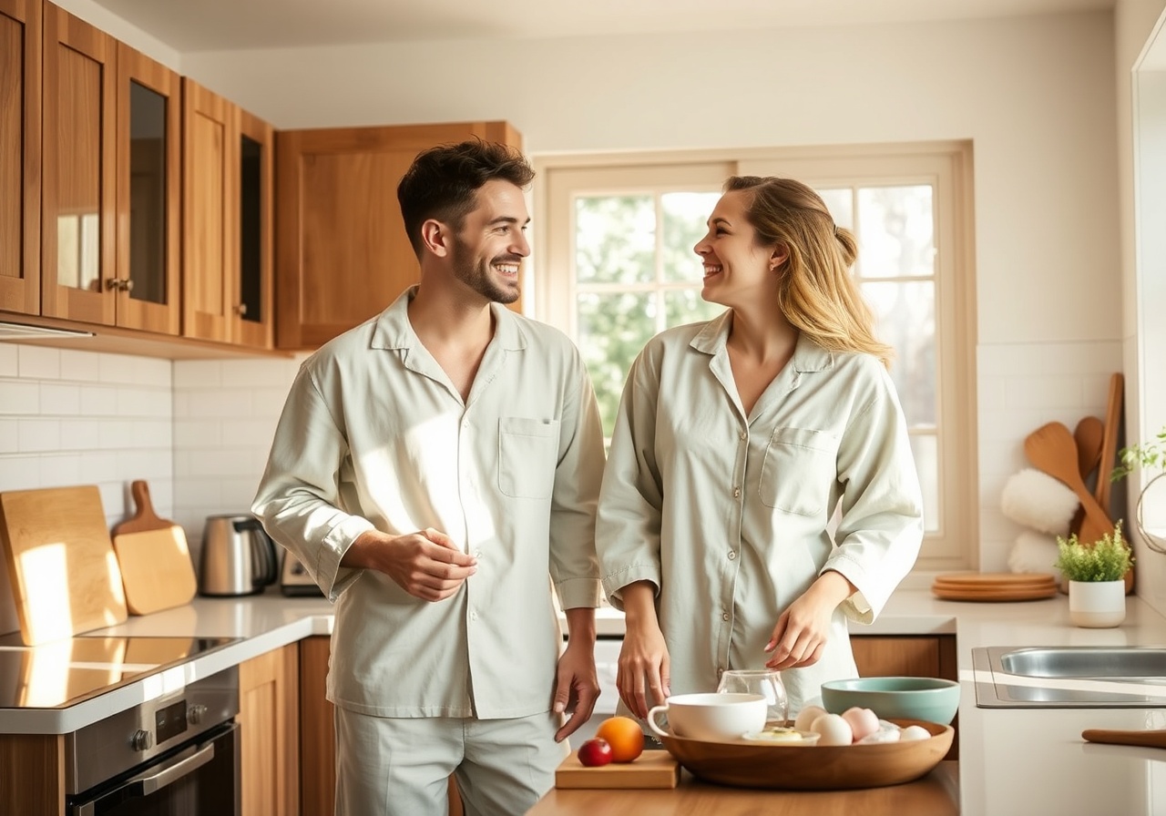 The Cloud Linen Pajama Set - On Model